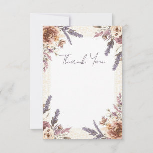 Cartão de Agradecimento com Renda Antiga e Botânic