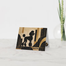 Cartão de agradecimento com silhueta de poodle