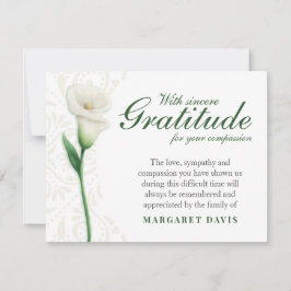 Cartão De Agradecimento Com Sincera Gratidão Funeral Obrigado