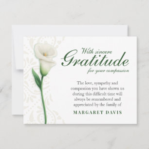 Cartão De Agradecimento Com Sincera Gratidão Funeral Obrigado