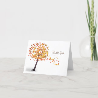 Cartão de Agradecimento com Tema de Outono (Em Bra