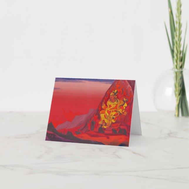 Cartão De Agradecimento Comando de Rigden Djapo por Nicholas Roerich (Frente)