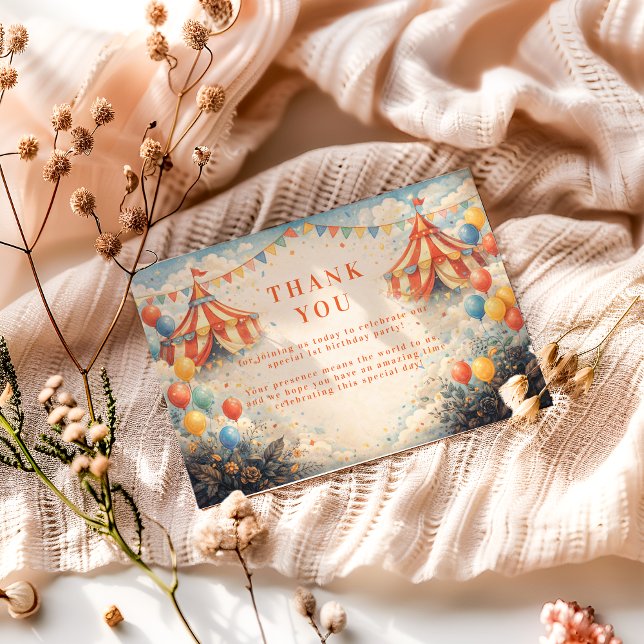 Cartão De Agradecimento Come One Come All Circus Birthday (Criador carregado)