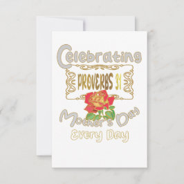 Cartão De Agradecimento Comemoração dos provérbios 31 dias das mães todos 