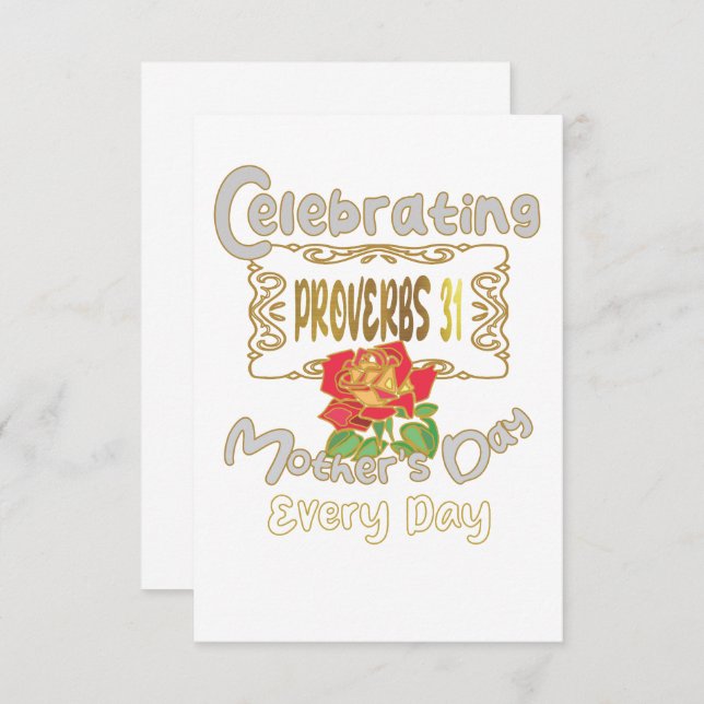 Cartão De Agradecimento Comemoração dos provérbios 31 dias das mães todos  (Frente/Verso)