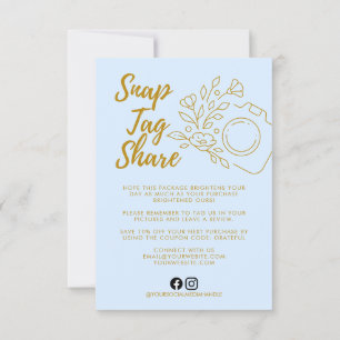 Cartão de agradecimento comercial Snap Tag Share A