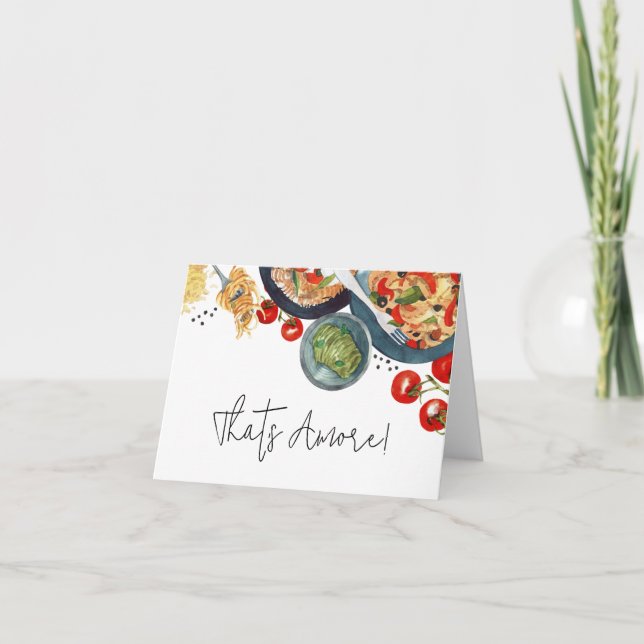 Cartão De Agradecimento Comida Italiana em Aquarela That's Amore!  (Frente)