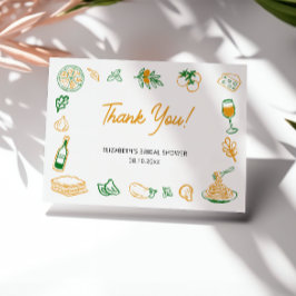 Cartão De Agradecimento Comida Italiana Rústica “That’s Amore” Chá de Noiv