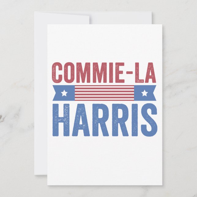 Cartão De Agradecimento Commie-La Harris 2024 Funny Anti Kamala Harris (Frente)