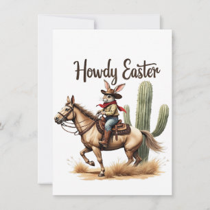 Cartão De Agradecimento Como Coelhinho da Páscoa cavalgando um cowboy equi