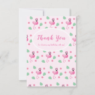 Cartão De Agradecimento Compartilhando o meu bordel Cortado Flamingo Tropi