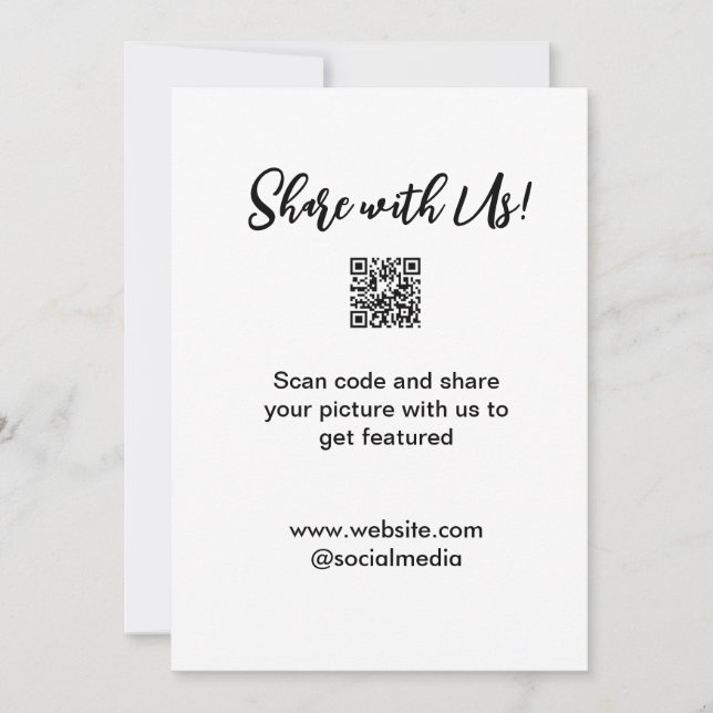 Cartão De Agradecimento Compartilhe a imagem digitalizar código QR adicion (Frente)