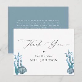 Cartão de Agradecimento Concha Azul Marinho Costei