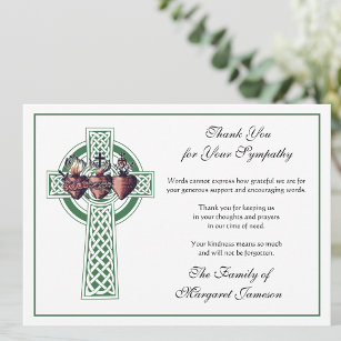 Cartão De Agradecimento Condolência da Cruz Celta Irlandesa Religiosa