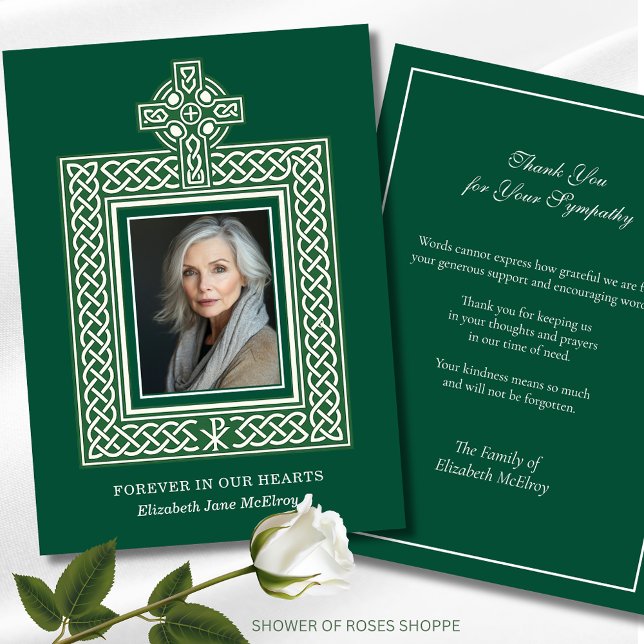 Cartão De Agradecimento Condolência da Cruz Celta Irlandesa Religiosa (Criador carregado)