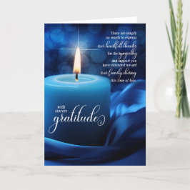 Cartão De Agradecimento Condolências da Vela Azul