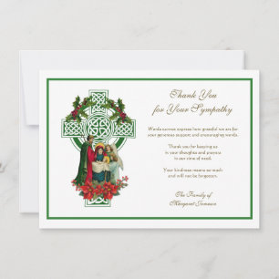 Cartão De Agradecimento Condolências irlandesas da Cruz Celta de Natal Obr