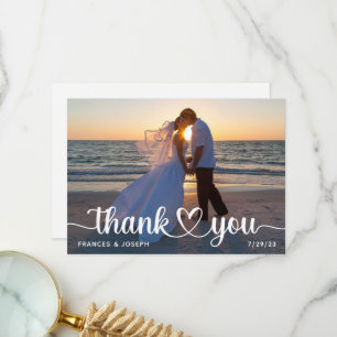 Cartão De Agradecimento Conexão do Coração Foto de Casamento