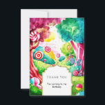 Cartão De Agradecimento Confeitos de Aguarela Birthday Sprinkle Candyland<br><div class="desc">Expresse sua gratidão com nosso cartão de agradecimento "Aniversário Candyland com Purpurina Aquarela". Após um dia repleto de risadas e delícias açucaradas, estenda seus sinceros agradecimentos aos convidados com este encantador cartão. Com ilustrações encantadoras em aquarela de doces e confeitos, ele serve como um lembrete delicioso da ocasião doce. Personalize...</div>