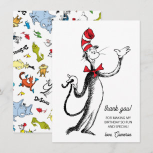 Cartão De Agradecimento Confetes de Personagem do Dr. Seuss Aniversário