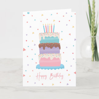 Cartão De Agradecimento Confetti Birthday Cake Card