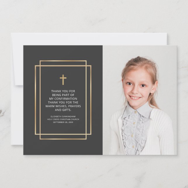 Cartão De Agradecimento Confirmação Obrigado | Foto personalizada (Frente)