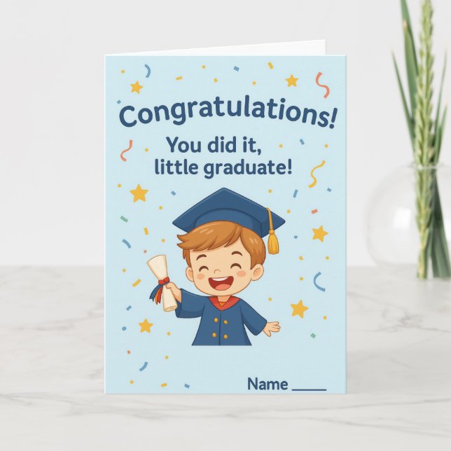 Cartão De Agradecimento Congratulations Little Graduate – Kids Graduation  (Frente)