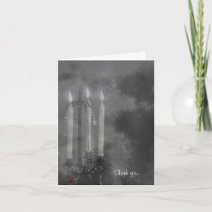 Cartão De Agradecimento Conjunto de casamentos de Rosas Leves Góticos