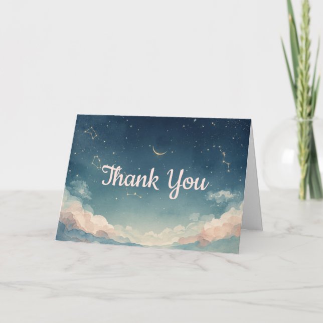 Cartão De Agradecimento Constellation Baby Shower Thank You Card (Frente)