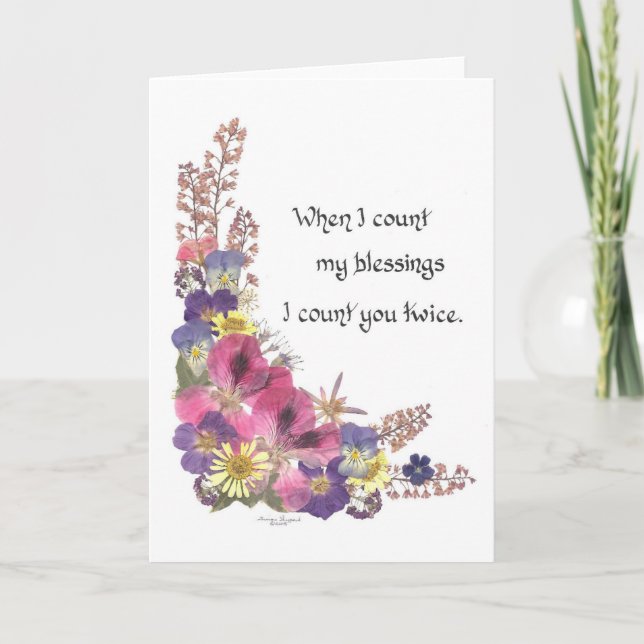 Cartão De Agradecimento Contando minhas bençãos (Frente)