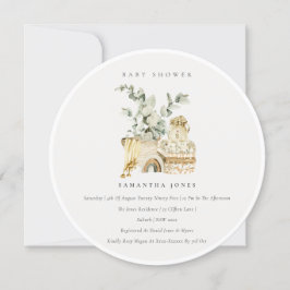 Cartão De Agradecimento Convidado para Chá de fraldas de Folhagem Amarelo 