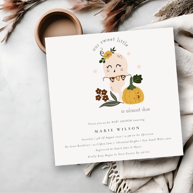 Cartão De Agradecimento Convidado para Chá de fraldas de Pequeno Boo Fanta (Criador carregado)