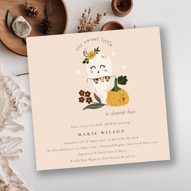 Cartão De Agradecimento Convidado para Chá de fraldas de Pequeno Boo Fanta (Criador carregado)