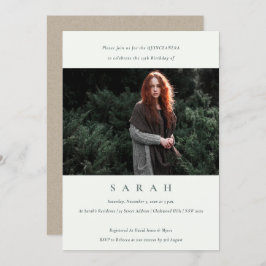 Cartão De Agradecimento Convidado Simples de Foto Branca Quinceañera