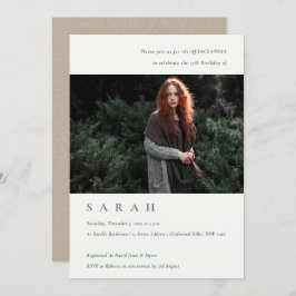 Cartão De Agradecimento Convidado Simples de Foto Branca Quinceañera