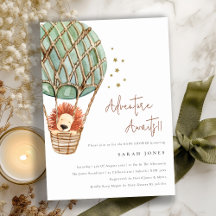 Convidar Chá de fraldas de Leão de Balão de Ar Que