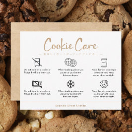 Cartão De Agradecimento Cookie Care Instructions Kraft Minimalist
