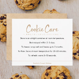 Cartão De Agradecimento Cookie Care Instructions Kraft Simple Typography