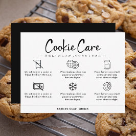 Cartão De Agradecimento Cookie Care Instructions Minimalist Bakery