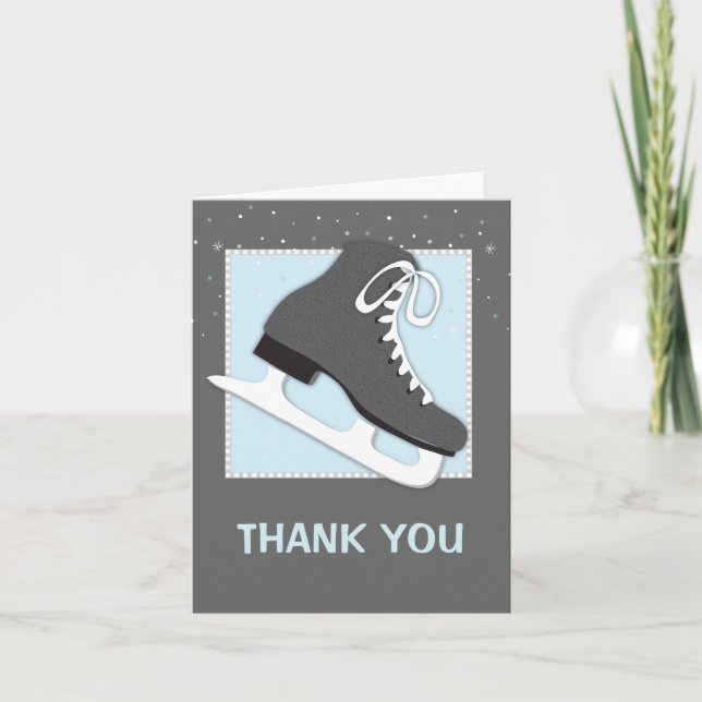 Cartão De Agradecimento Cool Dudes Ice Skating Thank You Notecard (Frente)