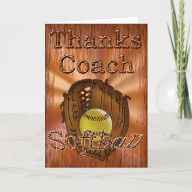 Cartão De Agradecimento Cool Grunge Softball Coach Thank You Cardchee (Frente)