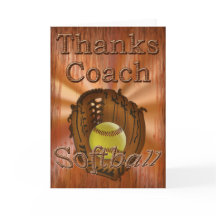 Cool Grunge Softball Coach Thank You Cardchee