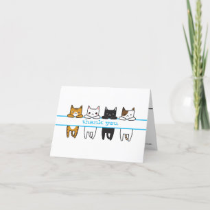 Cartão De Agradecimento Cool hanging cats any occasion thank you notes