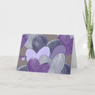 Cartão De Agradecimento Cool Purple Hearts