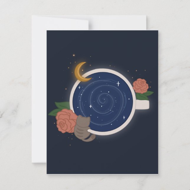 Cartão De Agradecimento Copo Celestial de Chá (Frente)