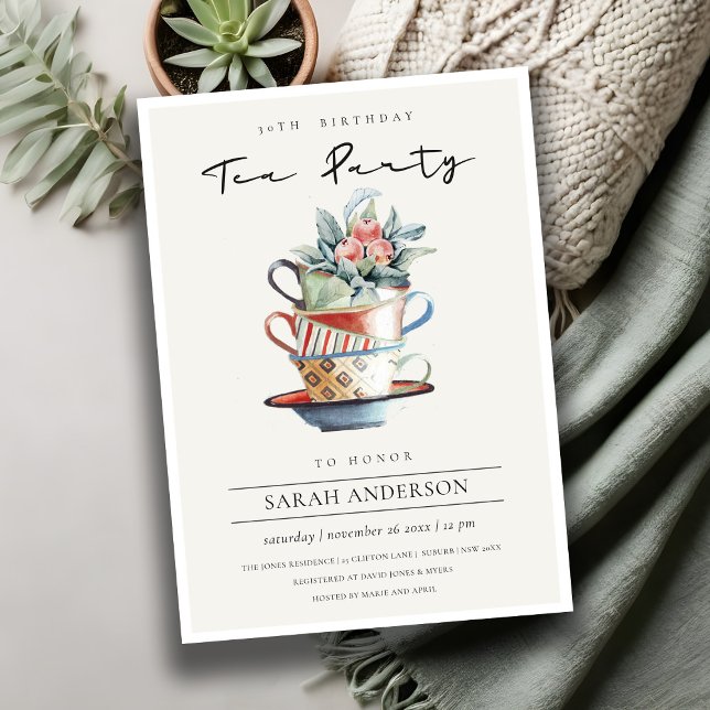 Cartão De Agradecimento Copos Empilhados Qualquer Festa De Aniversário Da  (Criador carregado)