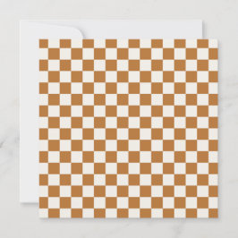 Cartão De Agradecimento Copper and eggshell checkerboard pattern