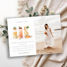 Cartão De Agradecimento Coquetel de Fruta branca esfregando laranja Qualqu