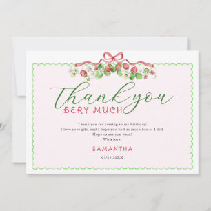 Cartão De Agradecimento Coquette Berry Sweet Qualquer Aniversário De Idade
