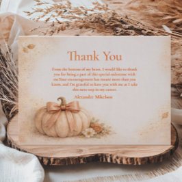 Cartão De Agradecimento Coquette Bow Pumpkin Fall Graduation